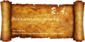 Rottenstein Avarka névjegykártya